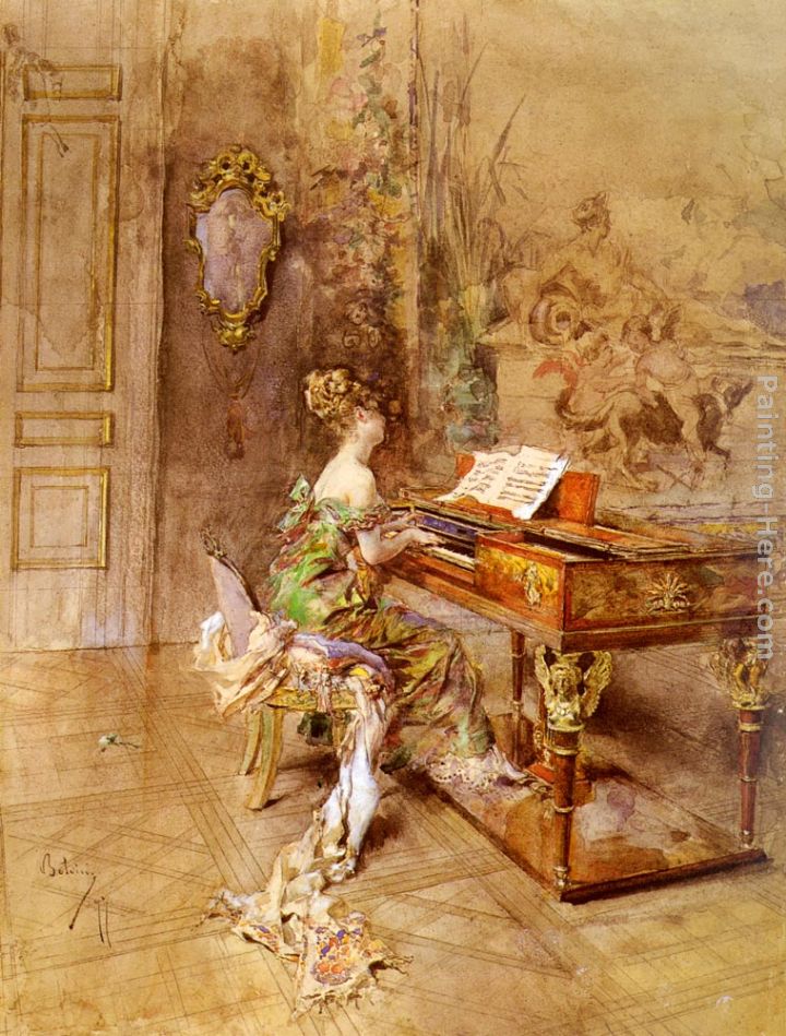 La Pianista painting - Giovanni Boldini La Pianista art painting
